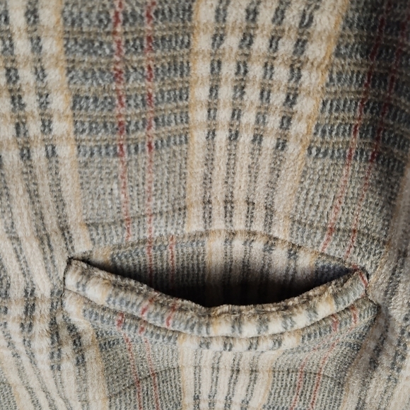 Woolrich L Sherpa Jacket Shaket Brown Blue Plaid Full Zip Front - Picture 10 of 13